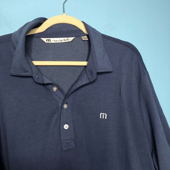 4/$25 Travis Mathew Polo Shirt Mens Extra Large Blue Casual Golf  Athletic - Picture 3 of 8